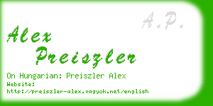 alex preiszler business card